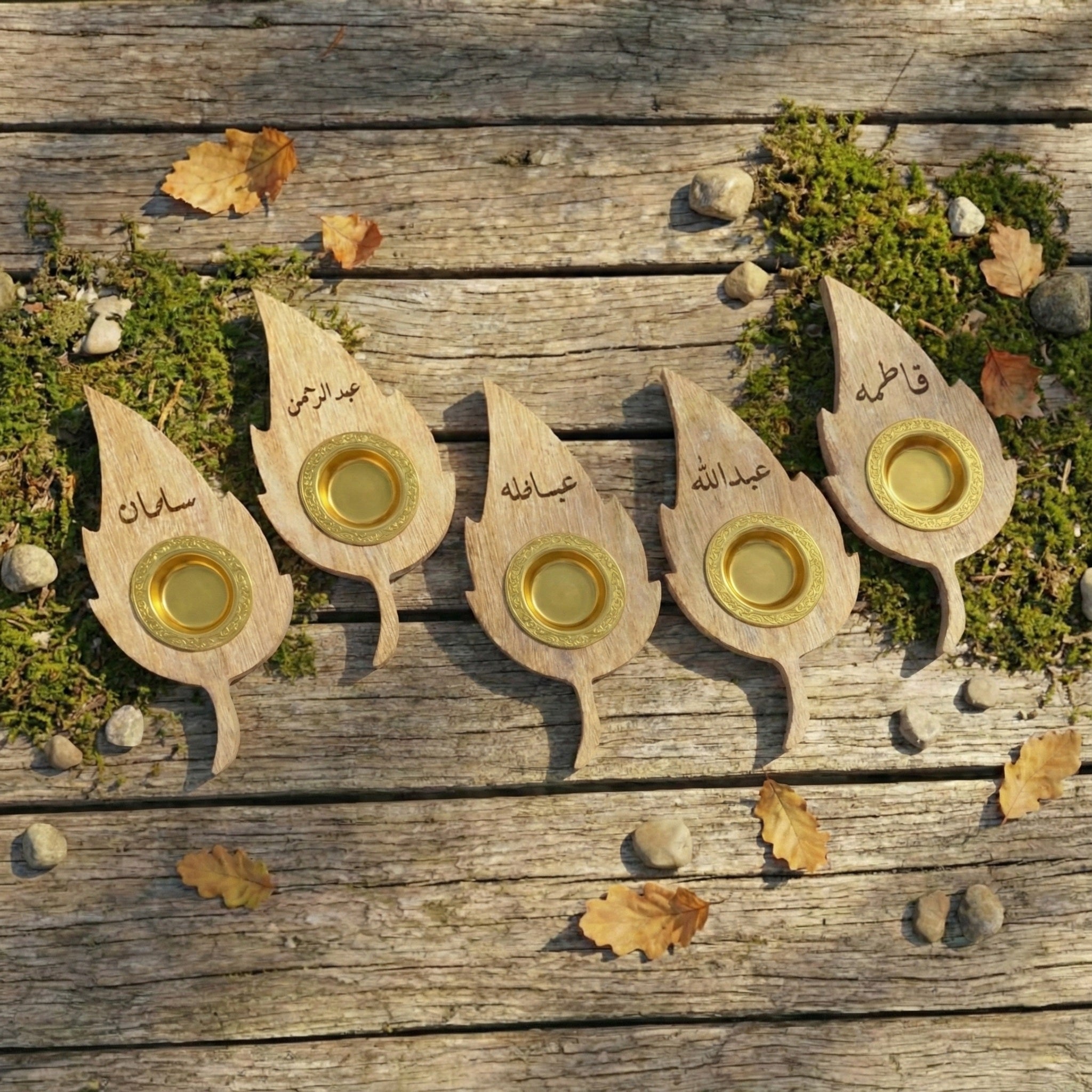 Wooden Incense Burners – Natural Wood (Set of 4)