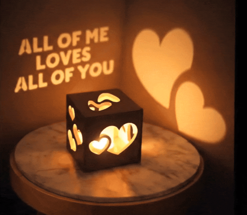 Customized Led Love Wooden Shadow Box For loved one