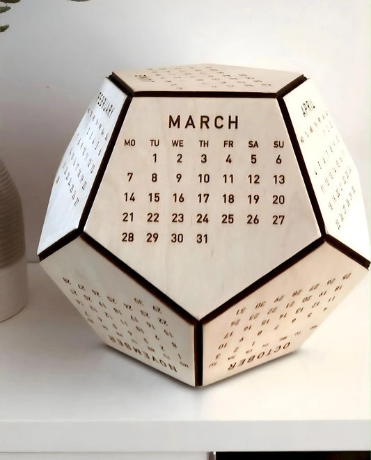 Wooden Desk Calendar 2026,Desktop Accessories, Aesthetic Desk Decor,New Year Gift — New Year Wooden Gift | Woodwaley