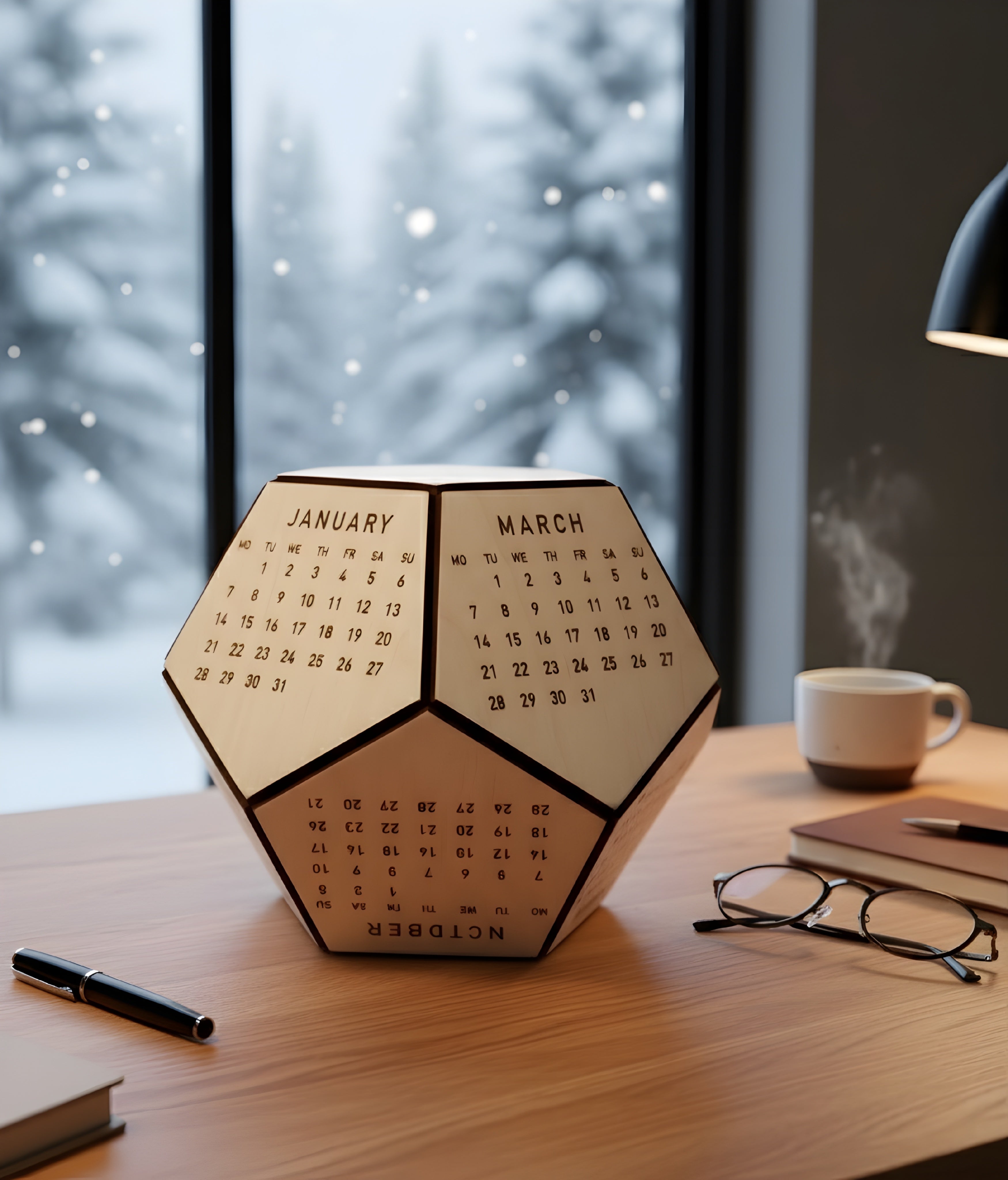 Wooden Desk Calendar 2026,Desktop Accessories, Aesthetic Desk Decor,New Year Gift