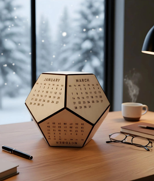 Wooden Desk Calendar 2026,Desktop Accessories, Aesthetic Desk Decor,New Year Gift — New Year Wooden Gift | Woodwaley