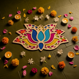 Design for Diwali Rangoli , Unique Rangoli Designs (Reusable, Readymade) Wood Waley