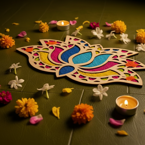 Design for Diwali Rangoli , Unique Rangoli Designs (Reusable, Readymade) Wood Waley