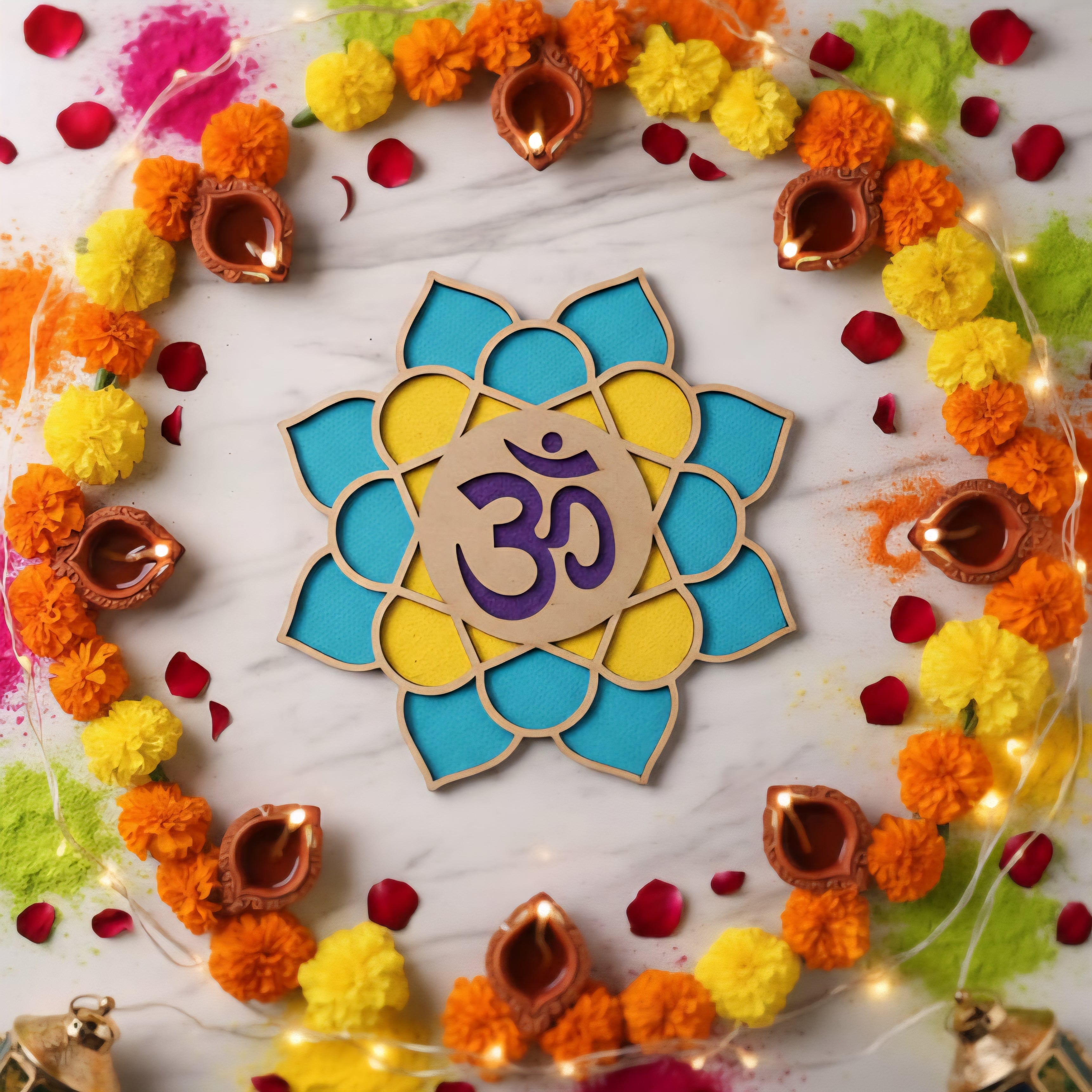 Design for Diwali Rangoli , Unique Rangoli Designs (Reusable, Readymade) Wood Waley