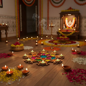 Design for Diwali Rangoli , Unique Rangoli Designs (Reusable, Readymade) Wood Waley