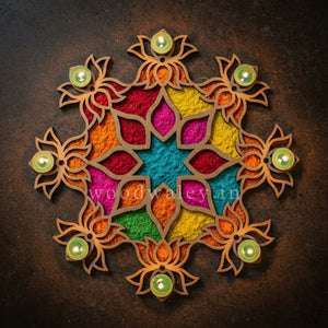 Design for Diwali Rangoli , Unique Rangoli Designs (Reusable, Readymade) Wood Waley