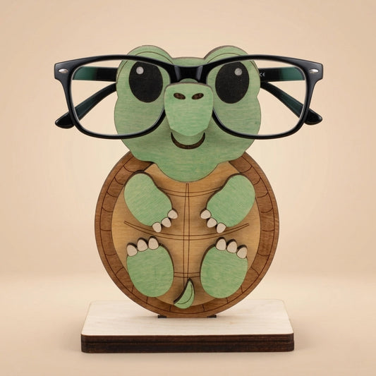 Ninja Turtule The Spec Keeper — Carved Wooden Eyeglass Stand for Desk, Gifting — Handcrafted Wooden Gift | Woodwaley