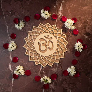 Om Art Wooden Rangoli (Reusable DIY Template) - Wood Waley