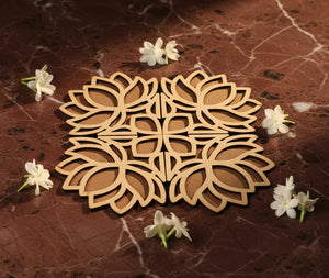 Umber Art Wooden Rangoli (Reusable DIY Template) - Wood Waley
