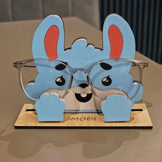 Bunny The Spec Keeper — Carved Wooden Eyeglass Stand