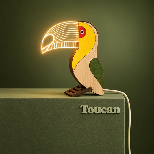 Toucan Wooden Table Lamp