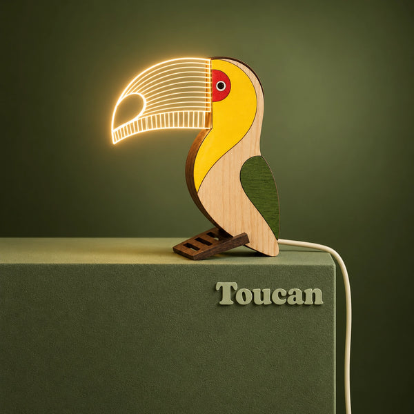 Toucan Wooden Table Lamp