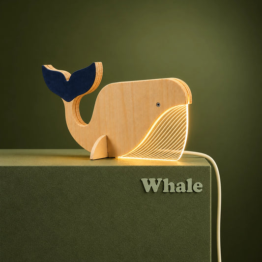 Whale Wooden Table Lamp