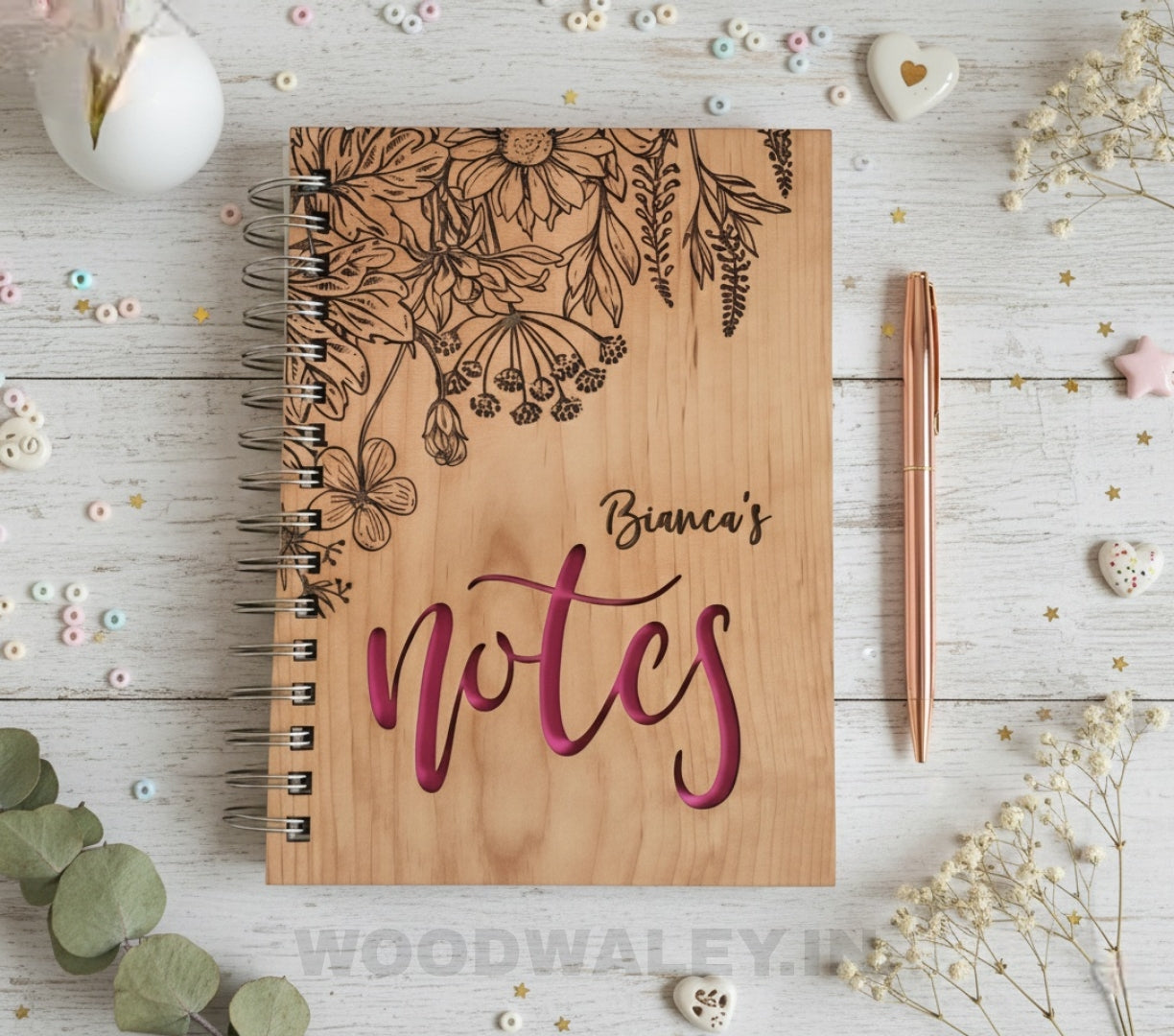 Customised Wooden Notebook reusable for gifting, for office