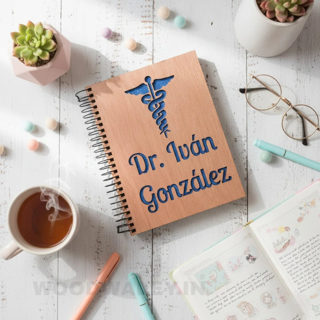 The Mindful Notebook — Engraved Wooden Cover Journal