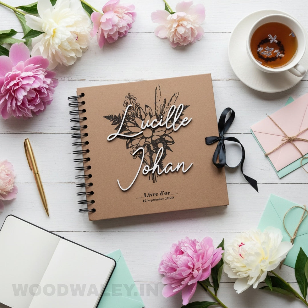 Premium Engraved Wooden Notebook - reusable and perfect for gifting, office and personal