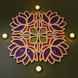 Umber Art Wooden Rangoli (Reusable DIY Template) - Wood Waley