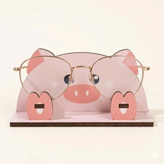 Zoobees Pig Spec Keeper — Personalised Wooden Eyeglass Stand | Woodwaley