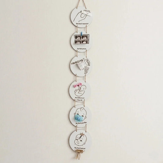 Baby Milestone Keepsake Wall Hanging — Personalized Wooden Nursery Gift — Baby Milestone Wooden Gift | Woodwaley