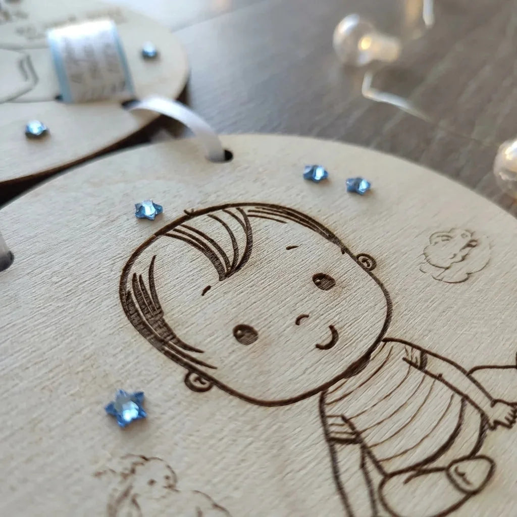 Birth Announcement Keepsake Plaque — Personalized Wooden Baby Display — Baby Milestone Wooden Gift | Woodwaley