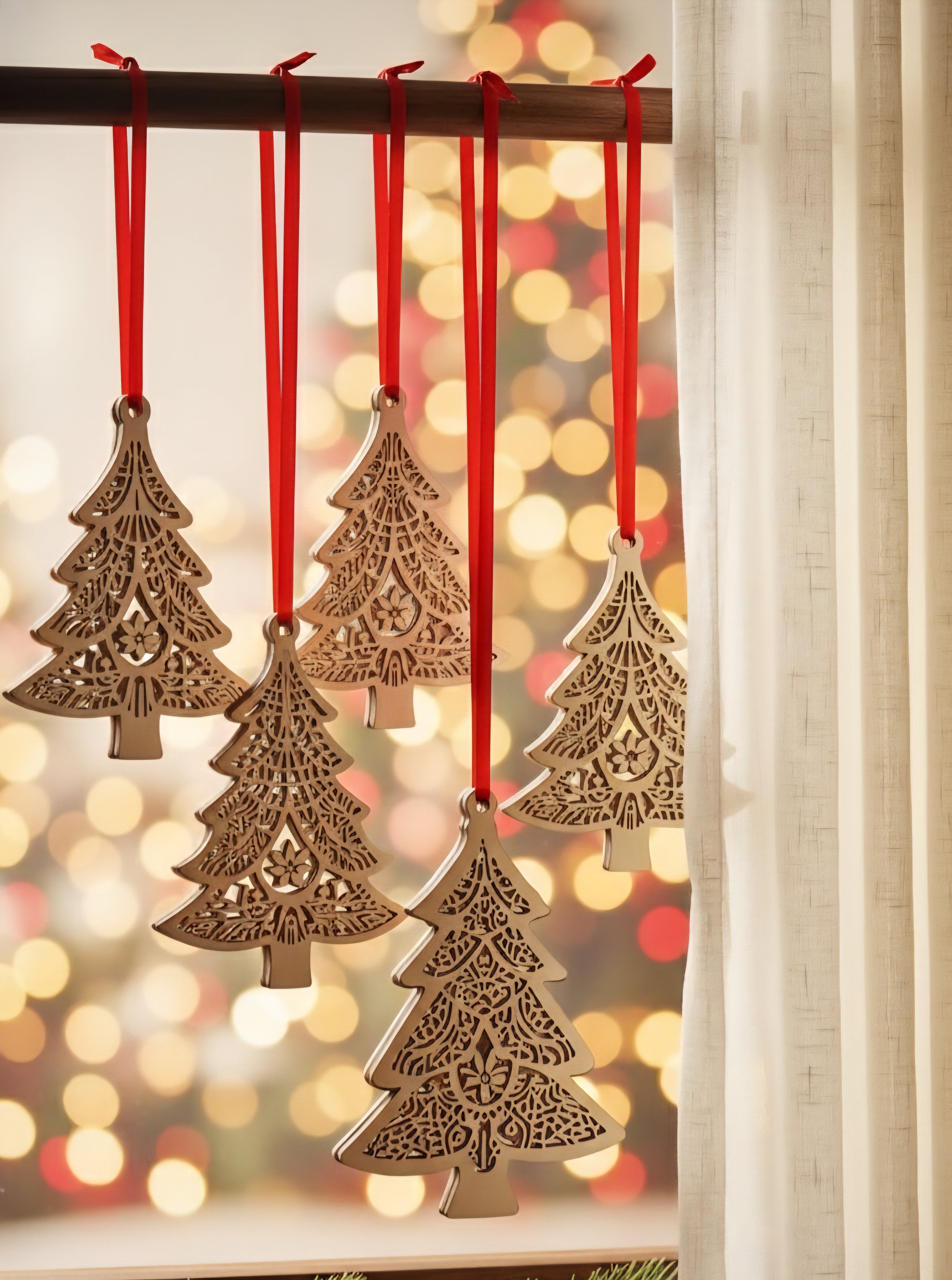 Resin Christmas Tree Wooden Ornaments