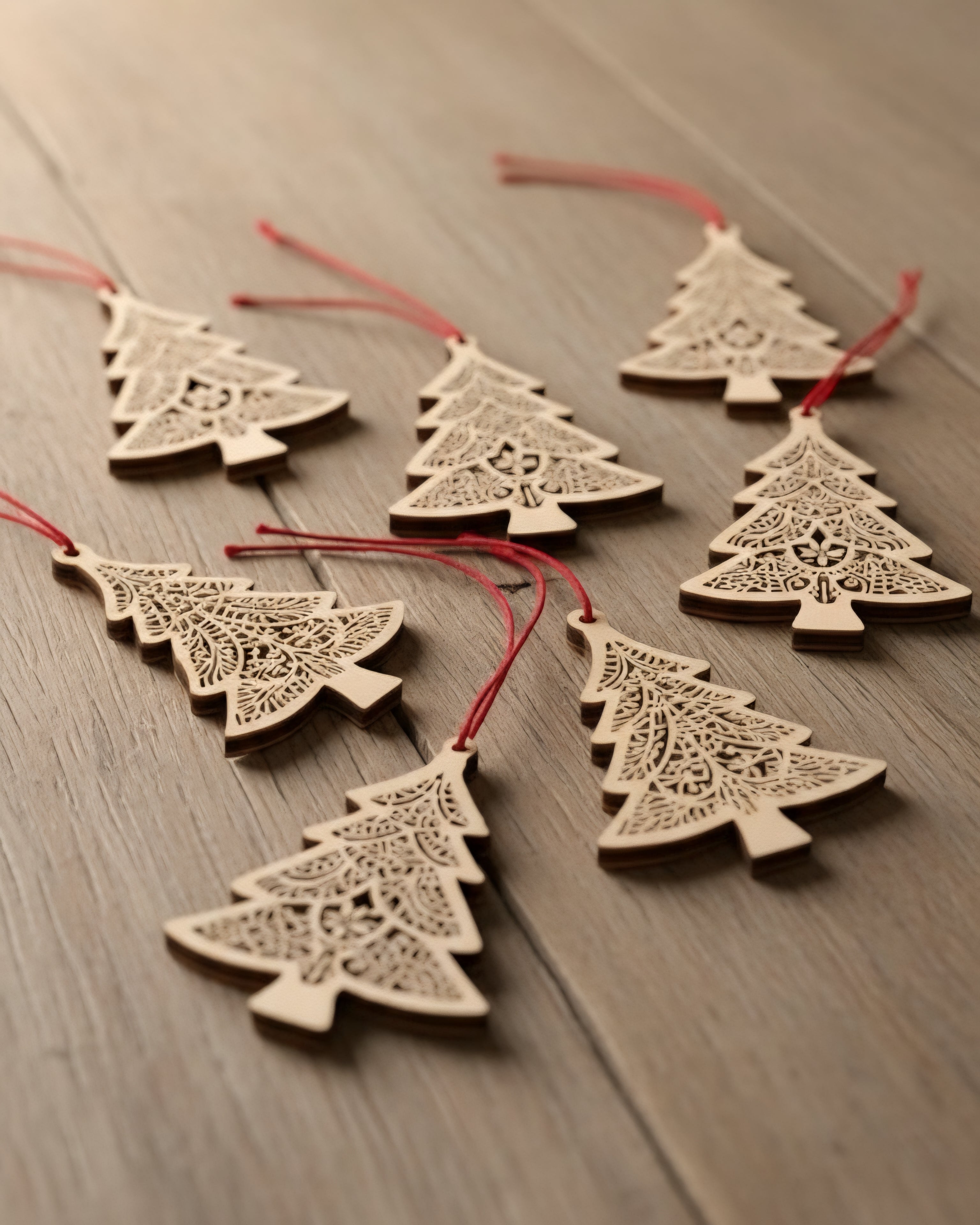 Resin Christmas Tree Wooden Ornaments