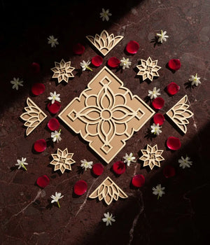 Chakra Art Wooden Rangoli (Reusable DIY Template) - Wood Waley