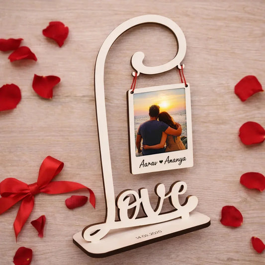 The Memory Frame — Personalized Engraved Wood Display — Couples Wooden Gift | Woodwaley