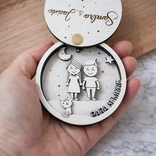 Personalized Valentine's Day Box — Couples Wooden Gift | Woodwaley