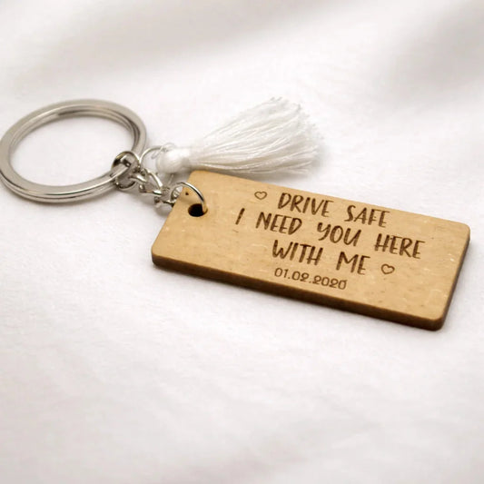 Personalized Engraved Wooden Keychains — Couples Wooden Gift | Woodwaley