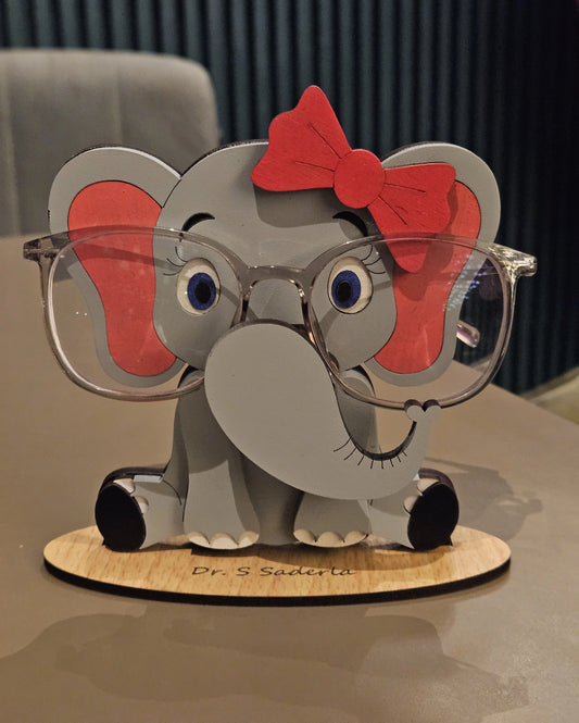 🐘 Baby Jambo The Spec Keeper — Personalized Wooden Elephant Eyeglass Stand