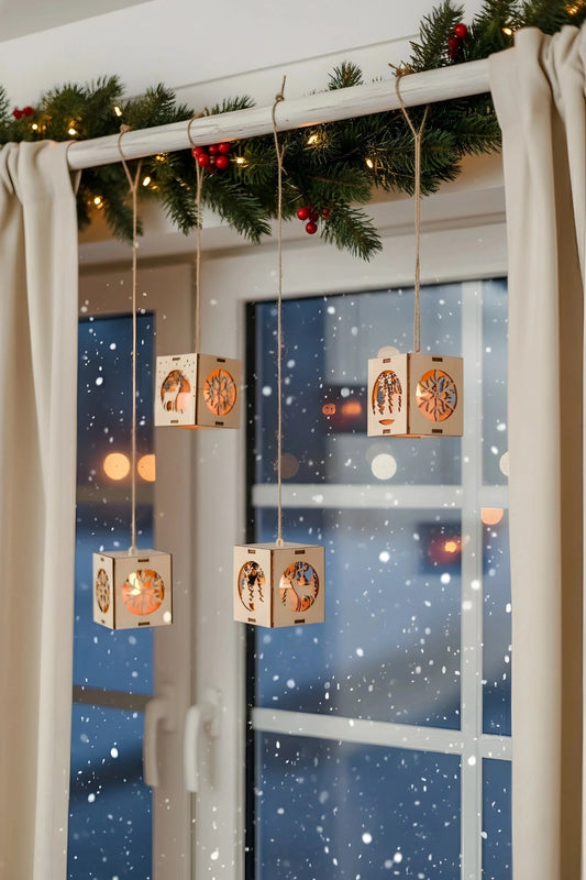 Merry Craft Christmas Ornament Lights — Christmas Wooden Gift | Woodwaley