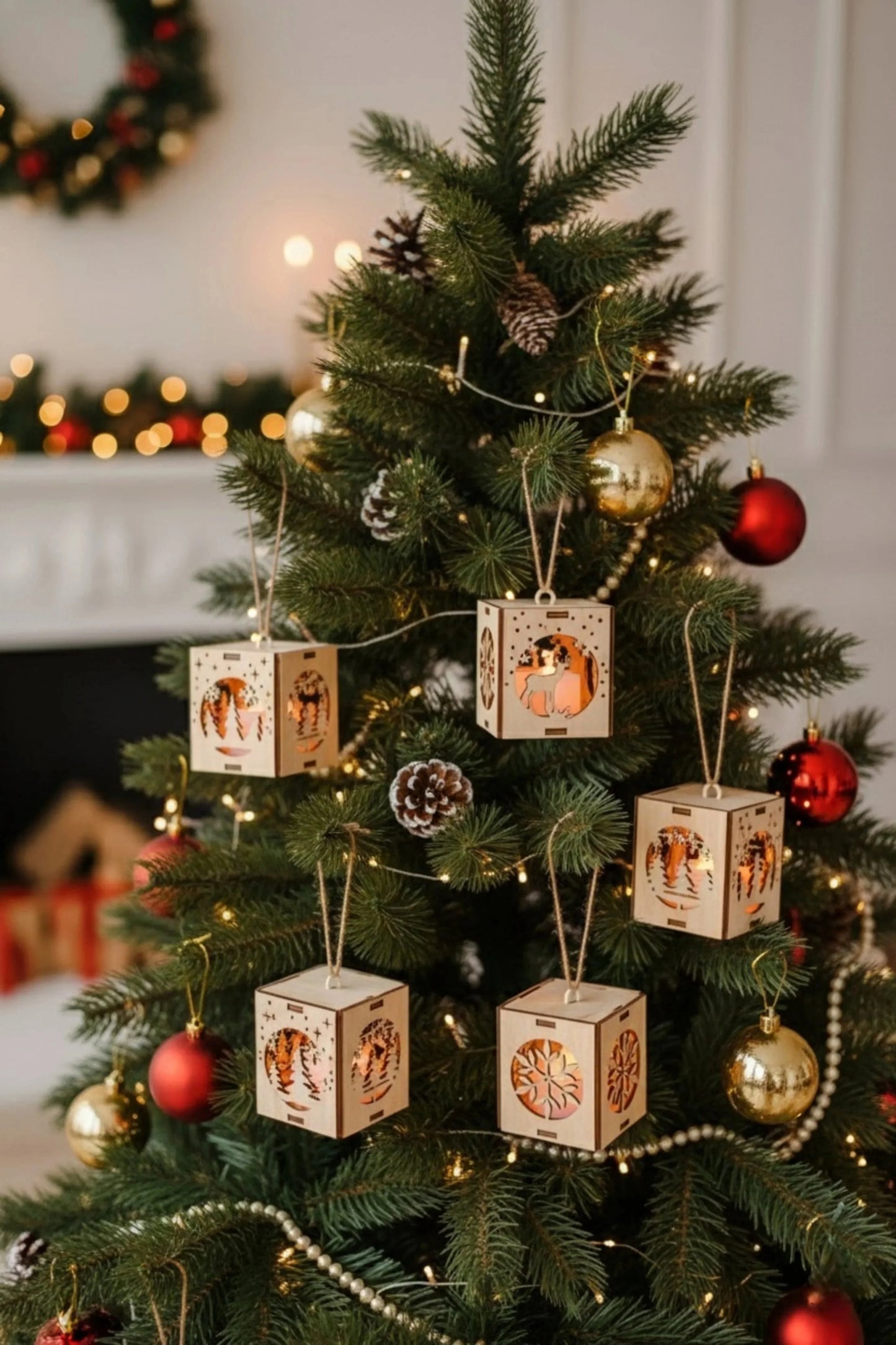 Merry Craft Christmas Ornament Lights — Christmas Wooden Gift | Woodwaley