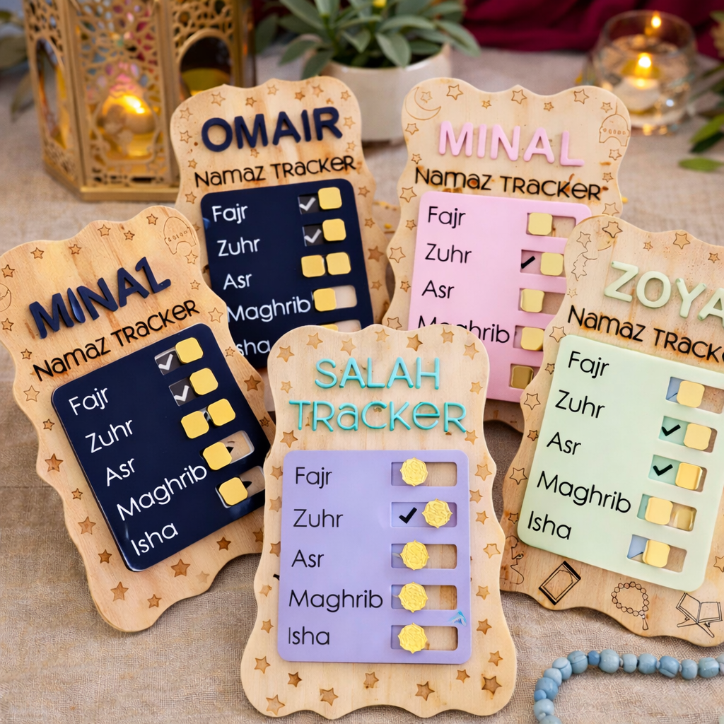 Personalized Wooden Namaz Salah Tracker Daily Prayer Tracker