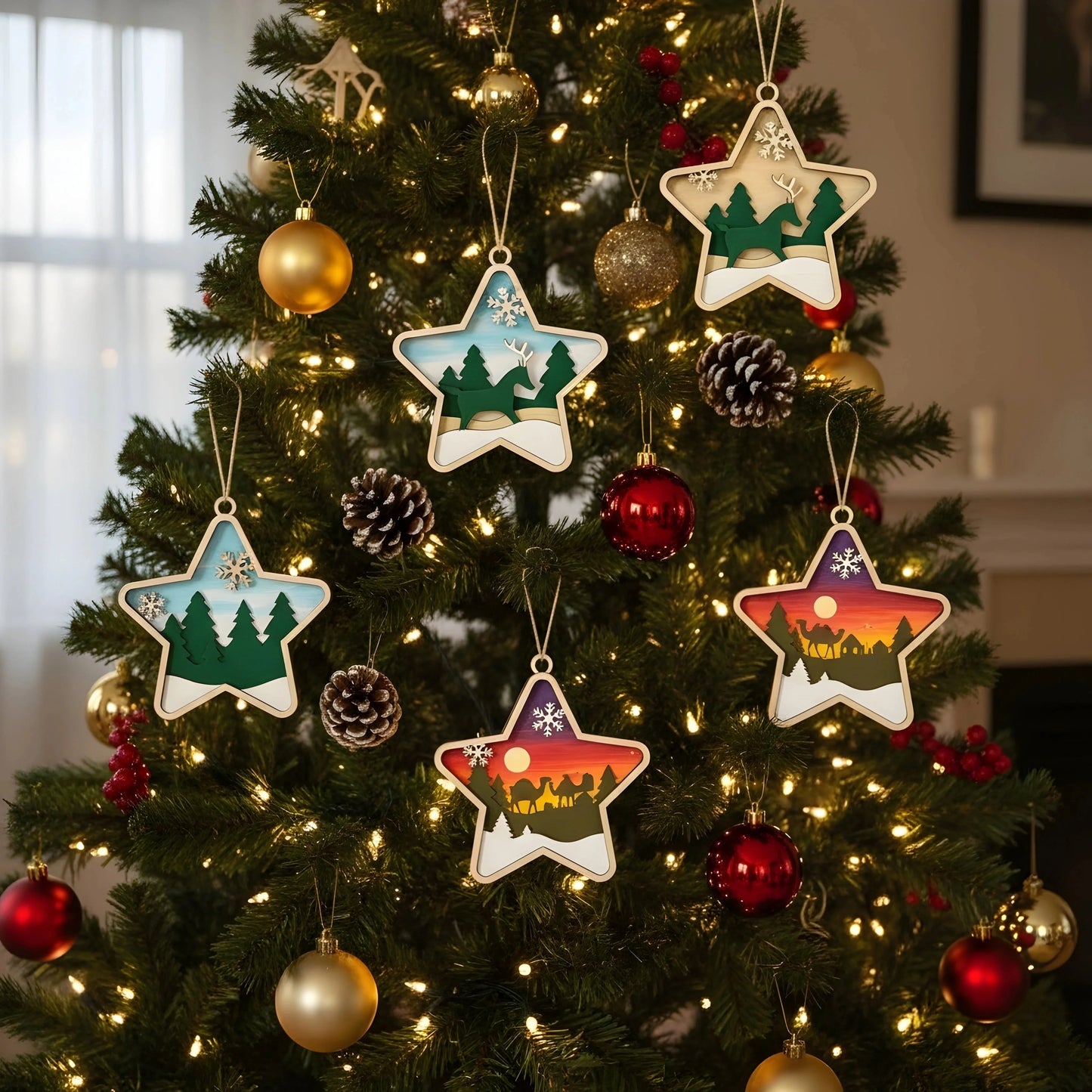 WinterWood Tales Christmas Ornaments — Christmas Wooden Gift | Woodwaley