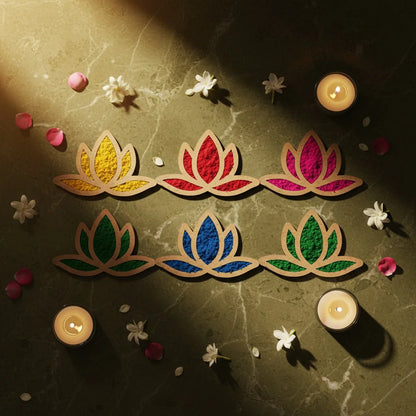 Limited Edition Diwali Combo – Utpal Large with 8-Piece Border Set — Personalised Wooden Gift India | Woodwaley