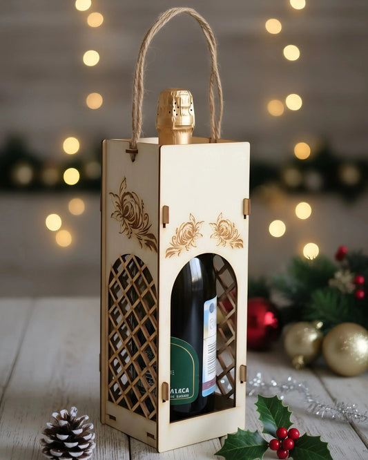 Premium Wine Box Set, Wine Box for Gifting, Wine Case, Wine Accessories Set — Christmas Wooden Gift | Woodwaley