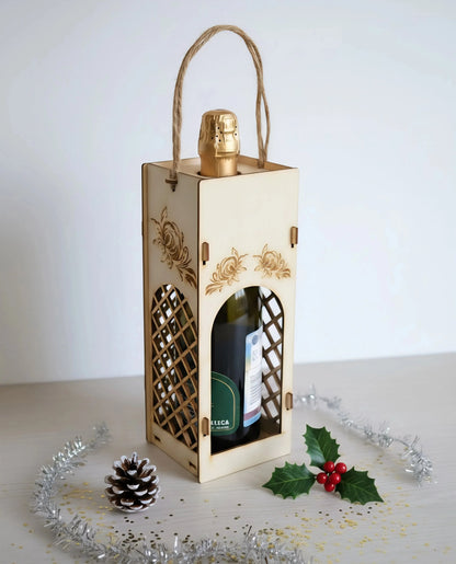 Premium Wine Box Set, Wine Box for Gifting, Wine Case, Wine Accessories Set — Christmas Wooden Gift | Woodwaley