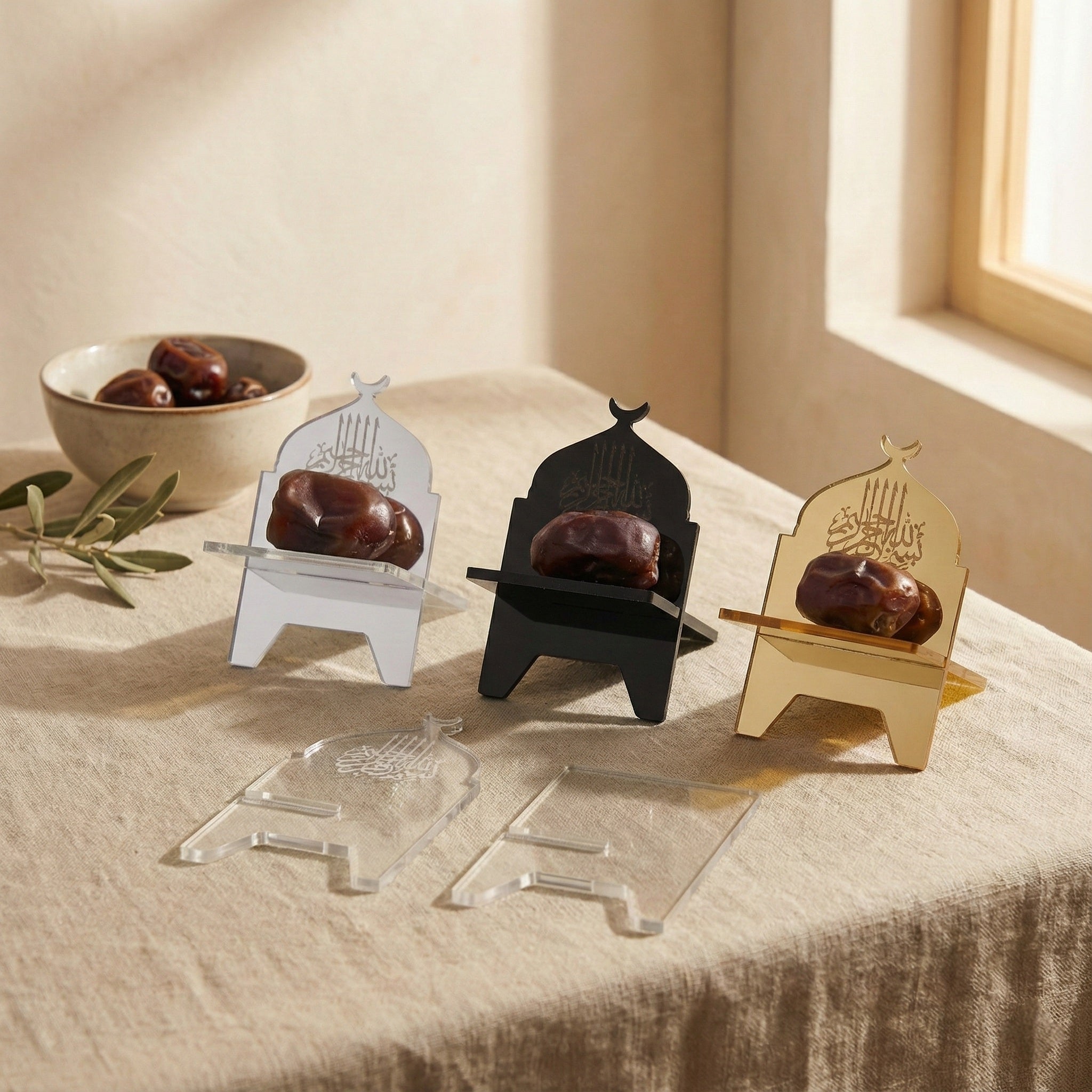 Engraved Date Holder: Ramadan Eid Decoration (Set of 4)