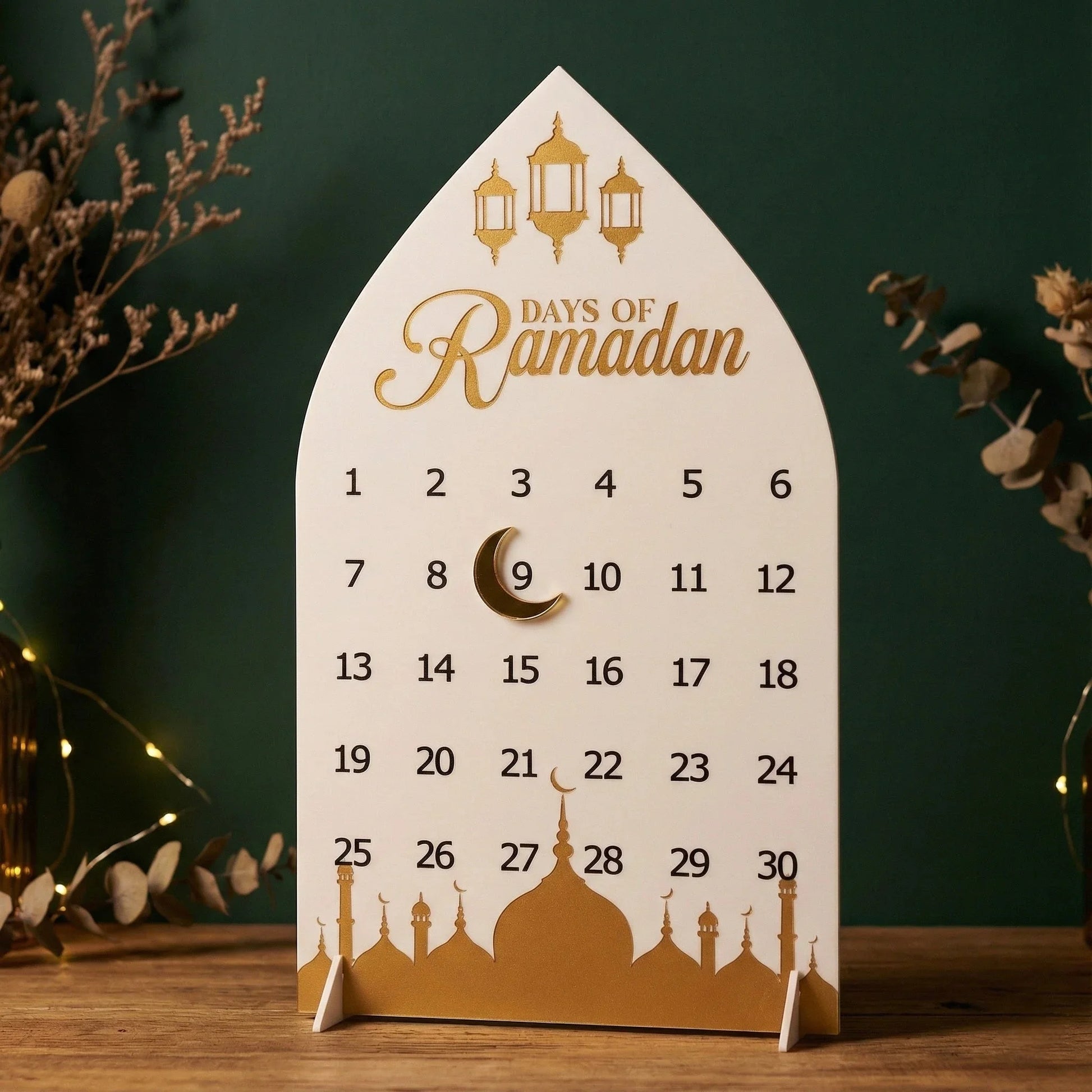 Acrylic Ramadan Calendar Crafts Tabletop Ornament — Ramadan Wooden Gift | Woodwaley