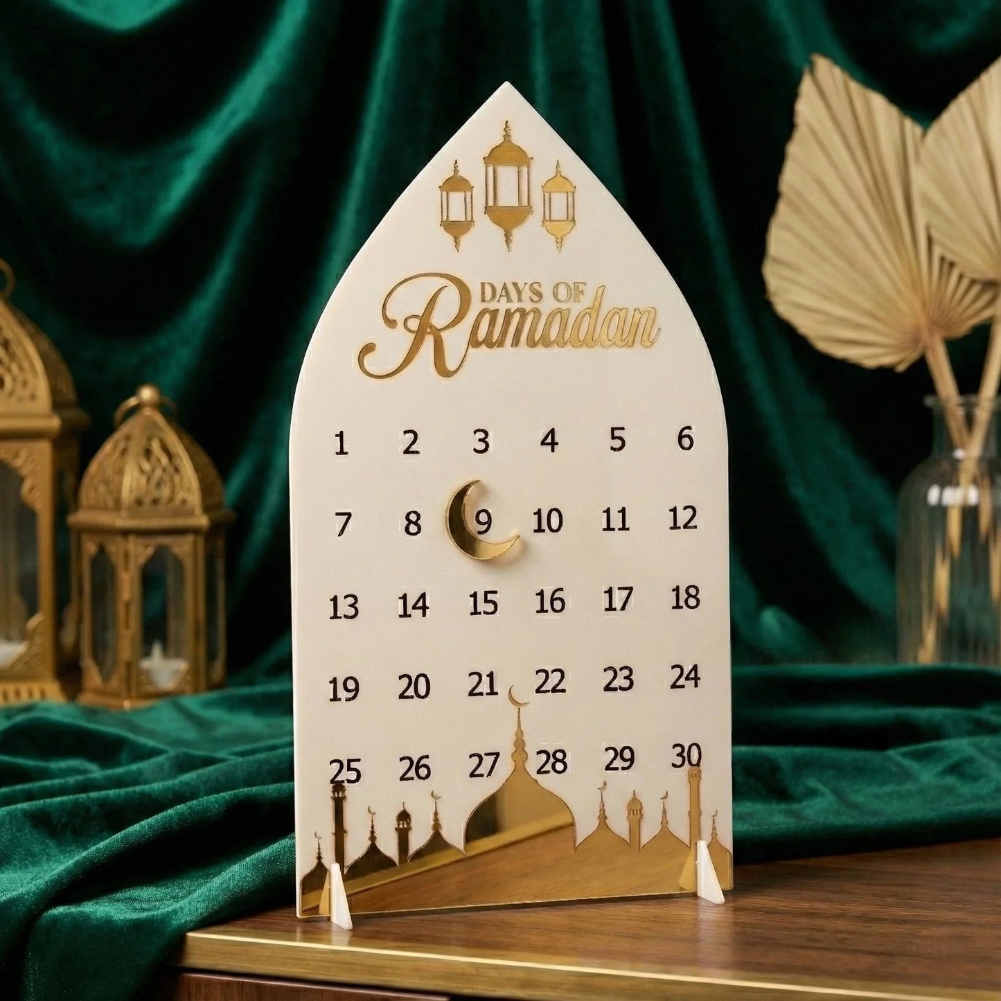Acrylic Ramadan Calendar Crafts Tabletop Ornament — Ramadan Wooden Gift | Woodwaley