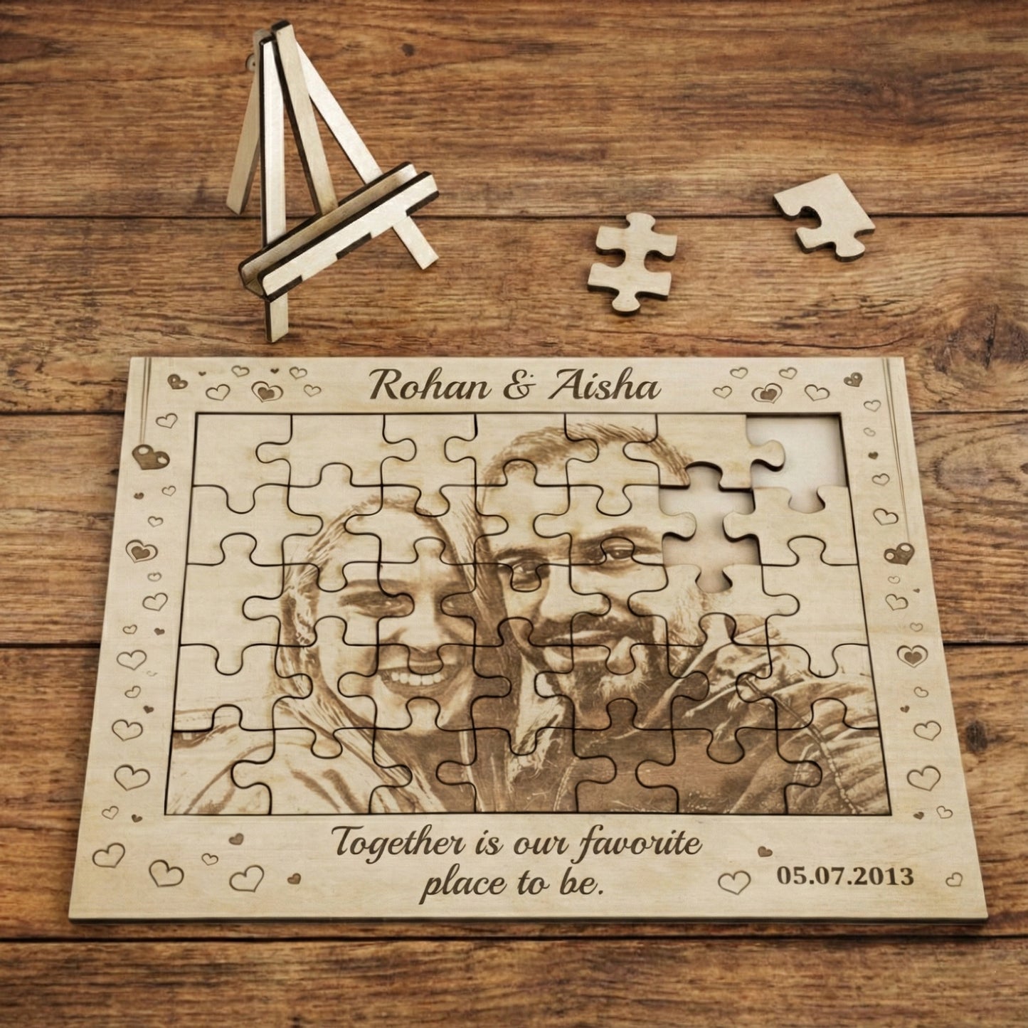 Personalized Jigsaw Puzzle with Photo and Message, Custom Gift for Any Occasion (5x5 inch)