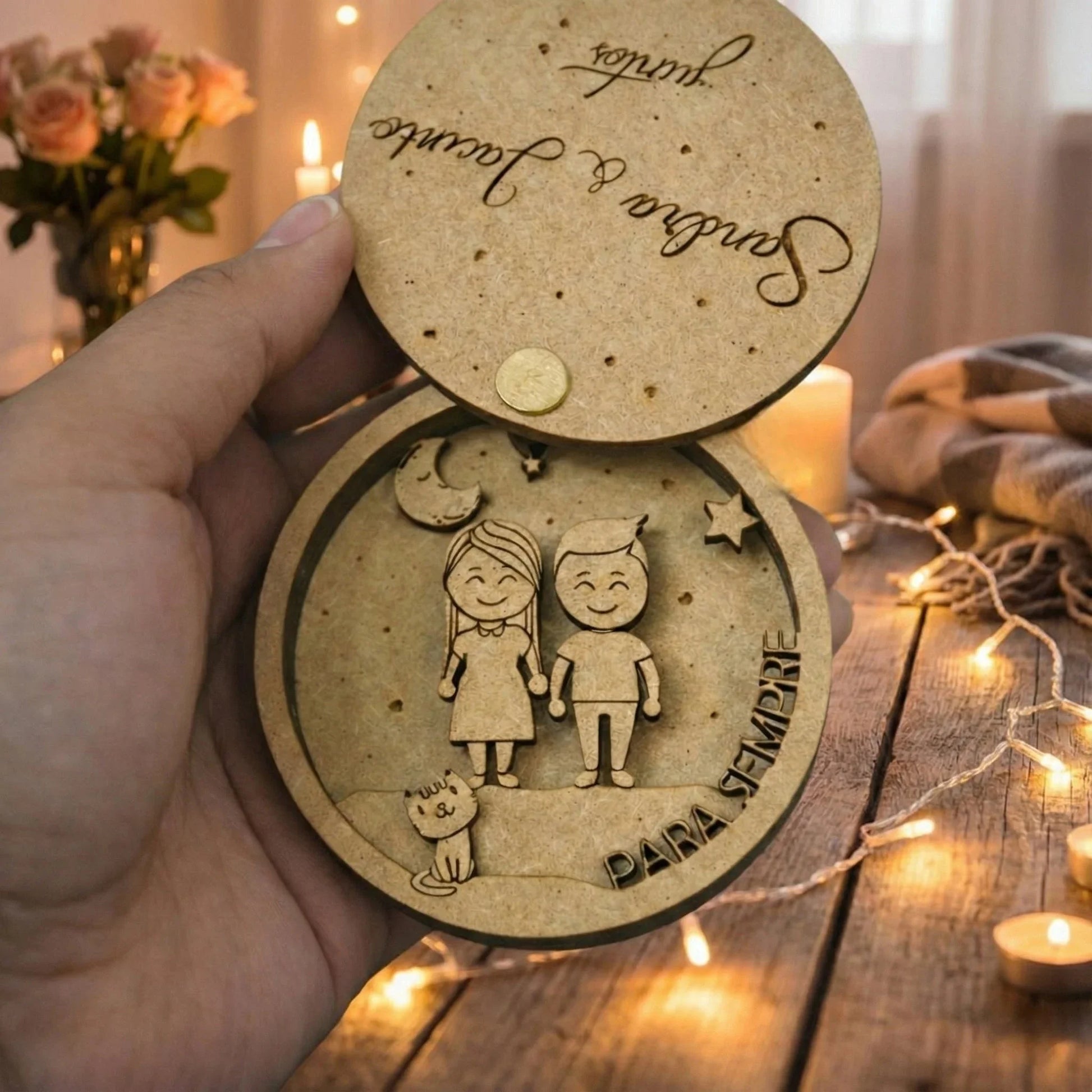 Personalized Valentine's Day Box — Couples Wooden Gift | Woodwaley