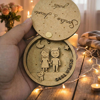 Personalized Valentine's Day Box — Couples Wooden Gift | Woodwaley