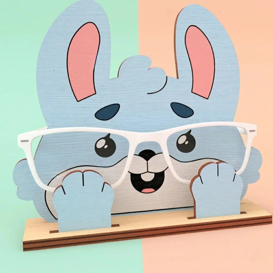 Bunny The Spec Keeper — Carved Wooden Eyeglass Stand — Premium Wooden Decor | Woodwaley