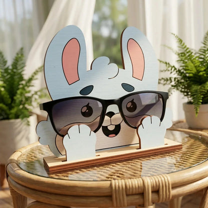 Bunny The Spec Keeper — Carved Wooden Eyeglass Stand — Personalised Wooden Gift India | Woodwaley