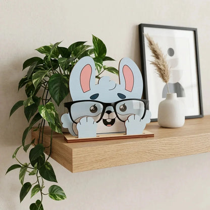 Bunny The Spec Keeper — Carved Wooden Eyeglass Stand — Unique Wooden Gift | Woodwaley