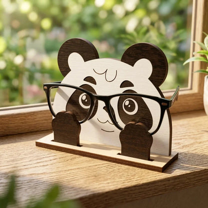 Pookie Panda The Spec Keeper — Carved Wooden Eyeglass Stand for Desk, Gifting — Unique Wooden Gift | Woodwaley