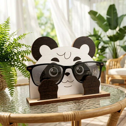 Pookie Panda The Spec Keeper — Carved Wooden Eyeglass Stand for Desk, Gifting — Personalised Wooden Gift India | Woodwaley