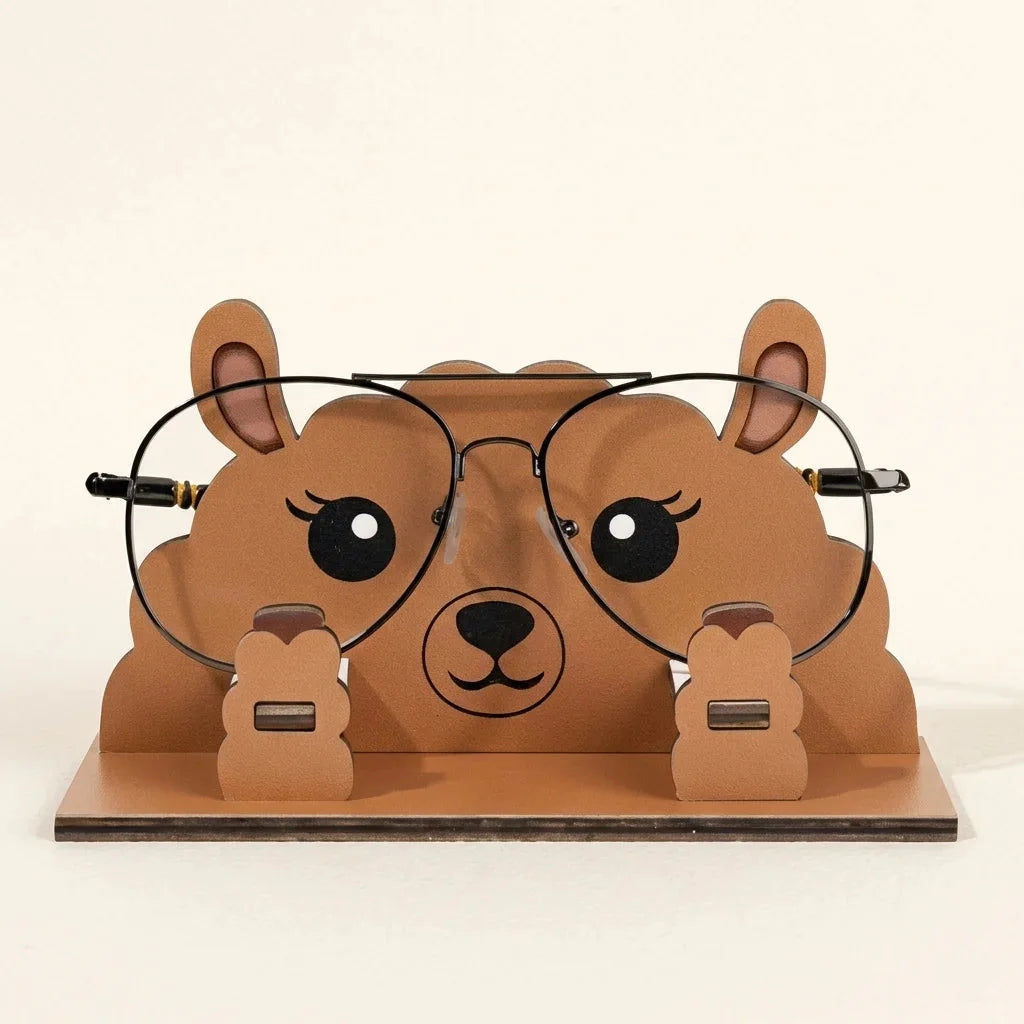 Zoobees The Spec Keeper — Carved Wooden Eyeglass Stand — Unique Wooden Gift | Woodwaley